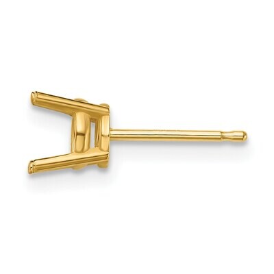 Round 4-Prong Medium Weight .06ct. Post Earring Mounting 14k Yellow Gold YG326, MPN: YG326,