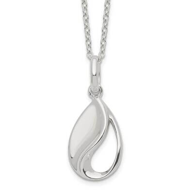 Teardrop Necklace 18 Inch Sterling Silver Polished QG6116-18, MPN: QG6116-18, 196904163252