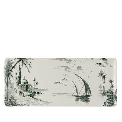 Gien Les Depareillees Green Oblong Serving Tray 1841CPCA01, MPN: 1841CPCA01, 3660838021782