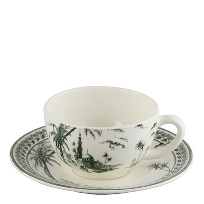 Gien Les Depareillees Green Tea Cups &amp; Saucers 18412PTH01, MPN: 18412PTH01, 3660838021874