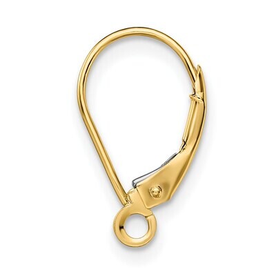 Leverback with Split Ring Single Earring Component 14k Yellow Gold YG793, MPN: YG793,