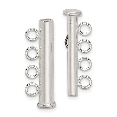 27.4 x 4.3mm 4-Strand Pearl Clasp Sterling Silver SS3582, MPN: SS3582,
