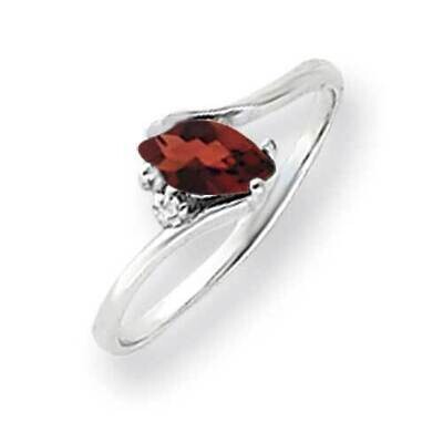 7x3.5mm Marquise Garnet Diamond Ring 14k White Gold Y4746GA_AA, MPN: Y4746GA_AA, 883957606842