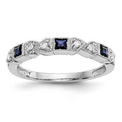 Diamond with Sapphire Band 14k White Gold RM3449B-SA-010-WAA, MPN: RM3449B-SA-010-WAA,