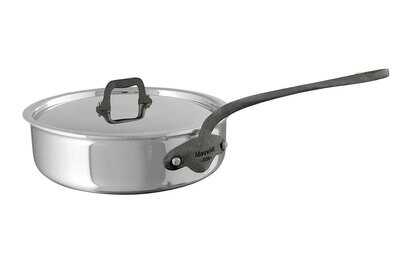 Mauviel M&#39;COOK InchOx Saute Pan With Lid 7.9 Inch 761121