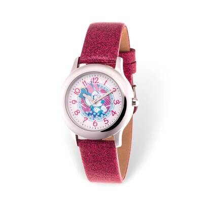 Disney Tween Minnie Mouse Silver-tone Dark Pink Band Watch XWA6197, MPN: XWA6197, 842885111316