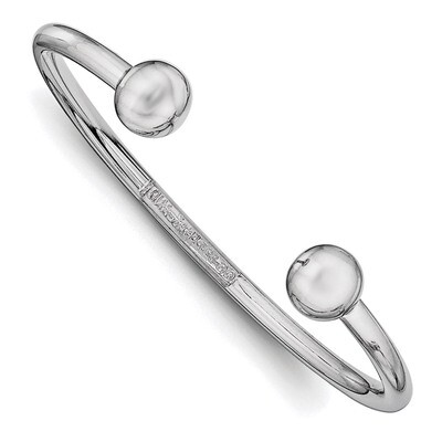 Cuff Child&#39;S Bangle Sterling Silver Rhodium-plated Polished QB835, MPN: QB835, 191101389085