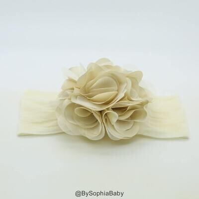 Baby Headband Ivory Flower Headband Ivory Baby Headband Big Flower Headband Flower Girl Headband Iv…