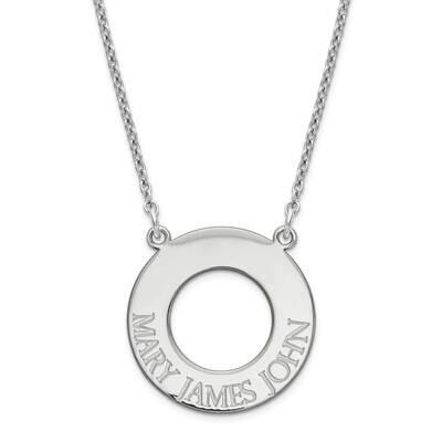 Open Circle with 3 names Sterling Silver Rhodium-plated XNA759SS, MPN: XNA759SS,