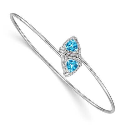 Blue Topaz Flexible Bangle 14k White Gold BM4505-BT-016-WA, MPN: BM4505-BT-016-WA, 883957254340