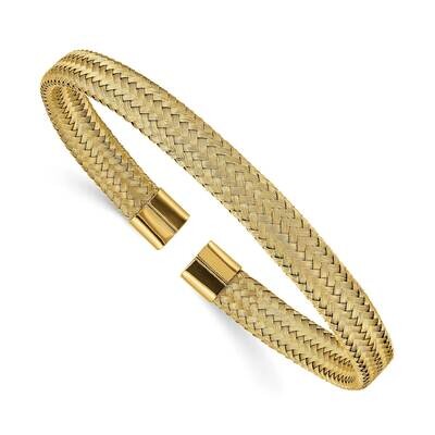 Yellow Ip-Plated 6.00mm Mesh Wire Cuff Bangle Stainless Steel Polished SRB2599, MPN: SRB2599, 19110…
