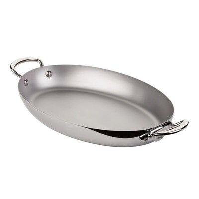Mauviel M&#39;Cook Ferretic SS Oval Pan with Handles 35cm 13.7 Inch
