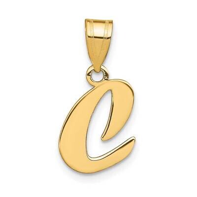 Script Letter C Initial Pendant 14k Gold Polished YC1438C, MPN: YC1438C, 196904083871