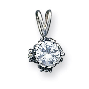 Antiqued CZ Pendant Sterling Silver QP324