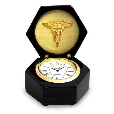 Nursing Lacquered Black Wood Quartz Clock in Box GM21478, MPN: GM21478, 797140167761