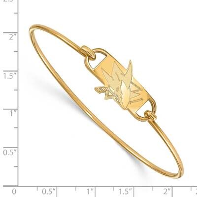 NHL San Jose Sharks Small Ctr Wire Bangle Gold-plated Sterling Silver GP015SHA-7, MPN: GP015SHA-7, …
