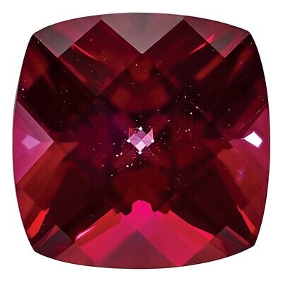 Topaz Blazing Red 10mm Cushion Checkerboard Gemstone TP-1000-CUX-RB, MPN: TP-1000-CUX-RB,