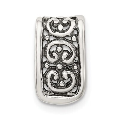4.0mm Fancy Antiqued Casted Bail Sterling Silver SS3343, MPN: SS3343,