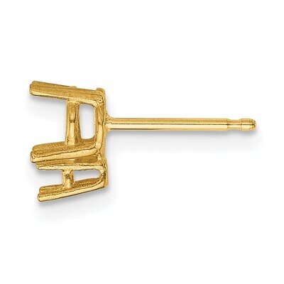 Round 4-Prong .05ct. with Diamond Accent Post Earring Mounting 14k Yellow Gold YG338, MPN: YG338,
