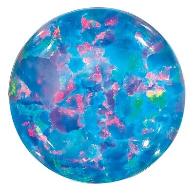 Imitation Opal Black 6mm Round Cabochon Gemstone OI-0600-RDC-BK, MPN: OI-0600-RDC-BK,