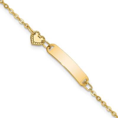 Id with Heart Childrens Bracelet 5.5 Inch 14k Gold Polished BID117-5.5, MPN: BID117-5.5, 8839578097…