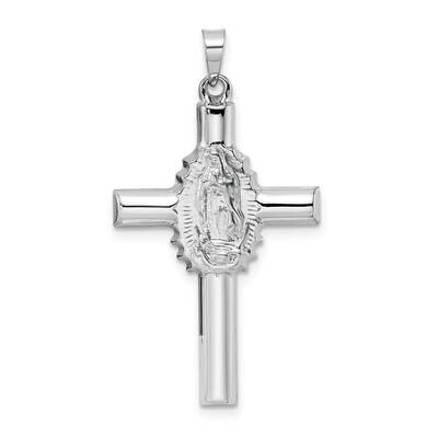 Satin Hollow Cross Pendant 14k White Gold Polished XR1907, MPN: XR1907, 196904169889