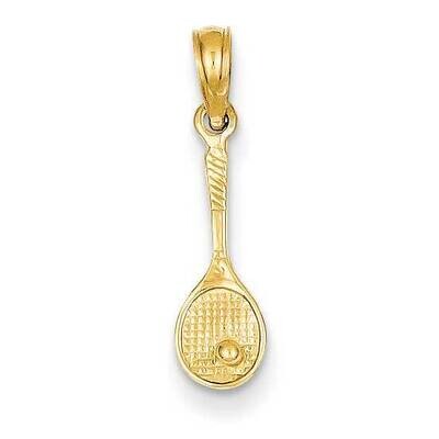 3-Dimensional Tennis Racquet Pendant 14k Gold Solid Polished D1439, MPN: D1439, 637218069408