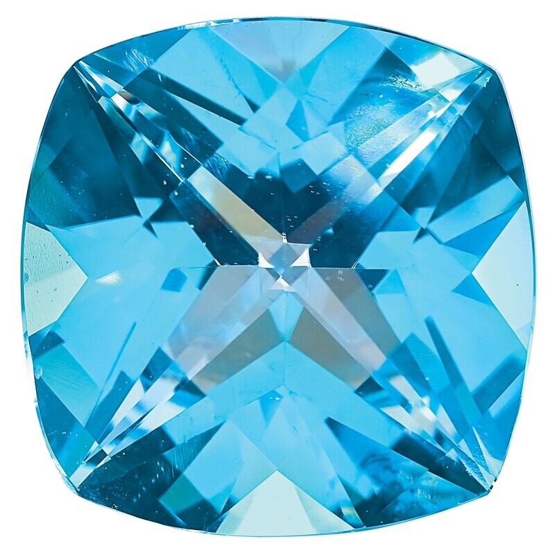 Topaz Ice Blue 7mm Cushion Checkerboard Gemstone TP-0700-CUX-BI, MPN: TP-0700-CUX-BI,