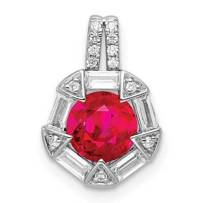 Ruby and Diamond Chain Slide 14k White Gold PM8520-RU-032-WA, MPN: PM8520-RU-032-WA,