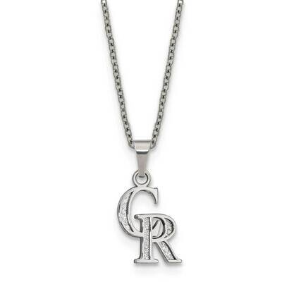 MLB Colorado Rockies Pendant On 2 inch Extender Necklace Stainless Steel ST516ROK, MPN: ST516ROK, 1…