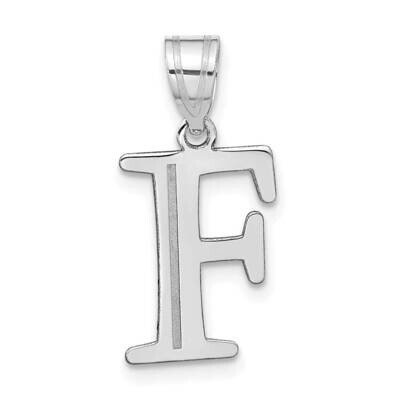Etched Letter F Initial Pendant 14k White Gold Polished YC1437WF, MPN: YC1437WF, 196904088036