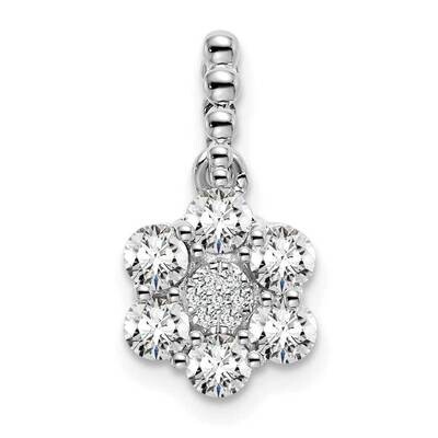 Si1/Si2, G H I, Floral Pendant 14k White Gold Lab Grown Diamond PM7191-063-WLG, MPN: PM7191-063-WLG…