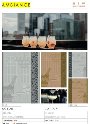 Le Jacquard Francais Ambiance Cocktail Liqueur Tea Towel 24 x 31 Inch 26073 Set of 4, MPN: 26073, 3…