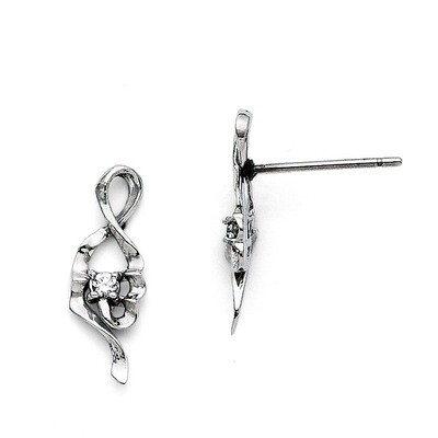 Polished Synthetic Diamond Post Earrings - Stainless Steel SRE699 by Chisel, MPN: SRE699, 191101391…