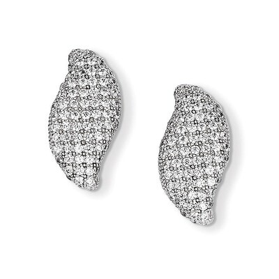 CZ Brilliant Embers Post Earrings Sterling Silver QMP871