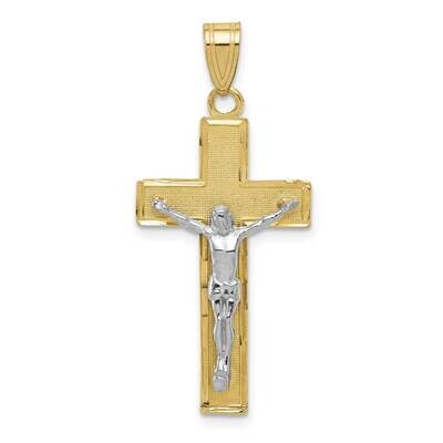 Two-Tone Diamond-Cut Crucifix Pendant 10k Gold 10D3688, MPN: 10D3688,