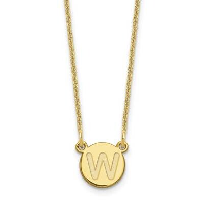 Tiny Circle Block Initial Letter W Necklace 10k Gold 10XNA722Y/W, MPN: 10XNA722Y/W,