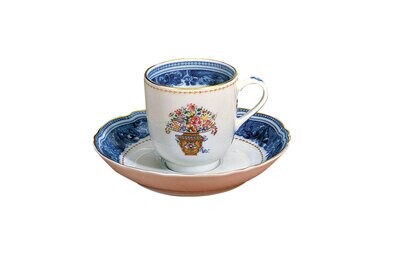 Mottahedeh Mandarin Bouquet Demitasse Cup &amp; Saucer W2113, MPN: W2113,