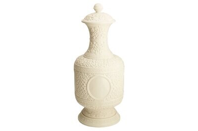 Mottahedeh Tall Jar with Greek Key &amp; Cover 16 X 7 Inch S6210, MPN: S6210,