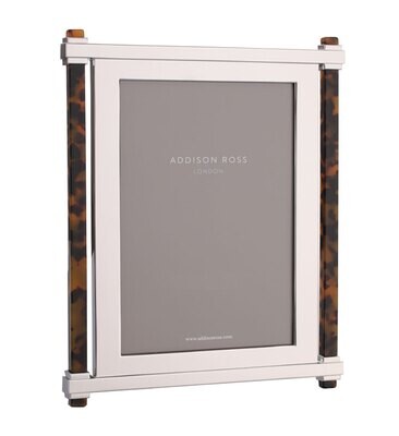 Addison Ross 8 x 10 Inch Tortoise Pillar &amp; Silver Picture Frame Silver Plate FR0920, MPN: FR0920, U…