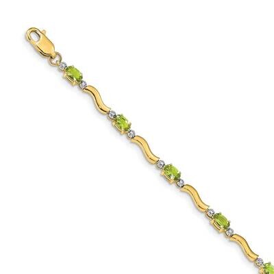 Completed Fancy Diamond/Peridot Bracelet 14k Gold BM4493-PE-001-YA, MPN: BM4493-PE-001-YA, 64390517…