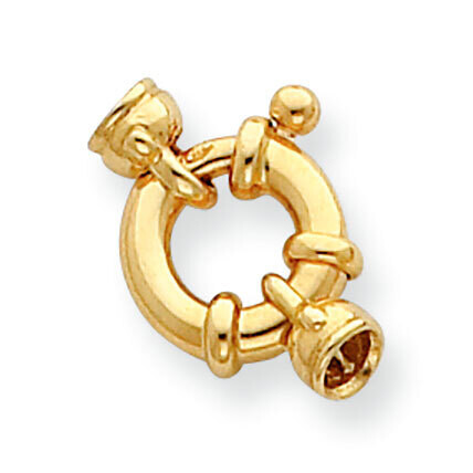 Fancy Spring Ring with Round Endcaps Clasp 14k Yellow Gold YG1751, MPN: YG1751,
