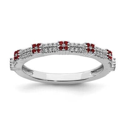 Garnet &amp; Diamond Ring Sterling Silver QSK2148, MPN: QSK2148, 191101212253