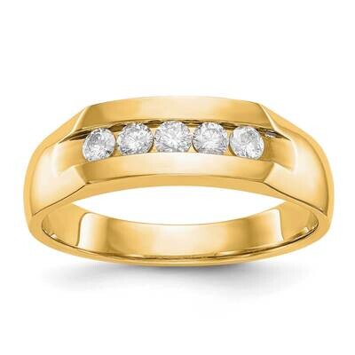 5-Stone Diamond Men&#39;s Channel Band 14k Yellow Gold RM3461B-035-YAA, MPN: RM3461B-035-YAA, 191101809…