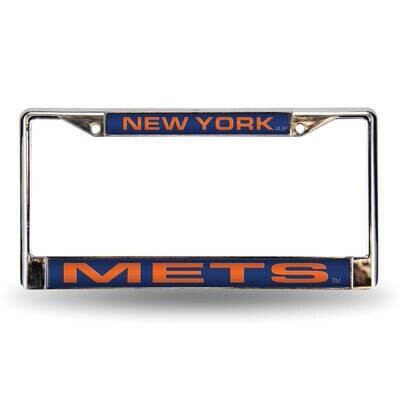 MLB New York Mets Blue Laser Chrome Car License Plate Frame GC7027, MPN: GC7027, 94746402860