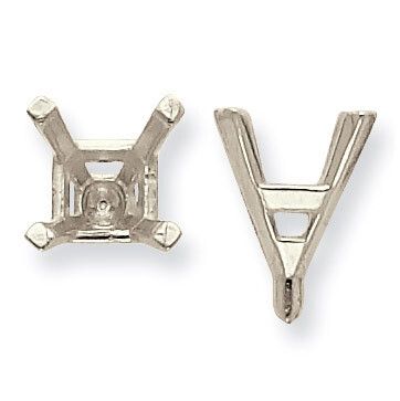 Square Center Head with Peg Head 7.5mm Setting 14k White WG2625-10, MPN: WG2625-10,
