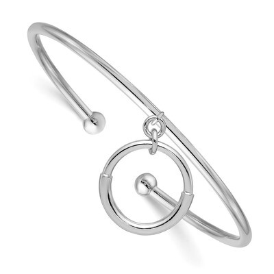 Leslie&#39;s with Charm Cuff Bangle Sterling Silver Rhodium-plated Polished HB-QLF1068, MPN: QLF1068, 1…