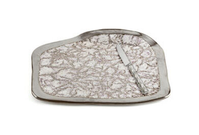 Michael Wainwright Tempio Luna All Platinum Cheese Tray With Knife, MPN: 859621, 878686018752