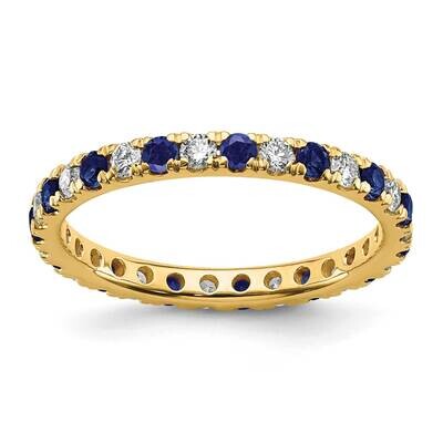 Si1/Si2 G H I &amp; Created Blue Sapphire Eternity Band 14k Gold Lab Grown Diamond ET0049-CSA-050-6YLG,…