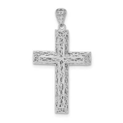 Polished Hollow Cross Pendant Sterling Silver Rhodium-plated QC9382, MPN: QC9382, 886774054322